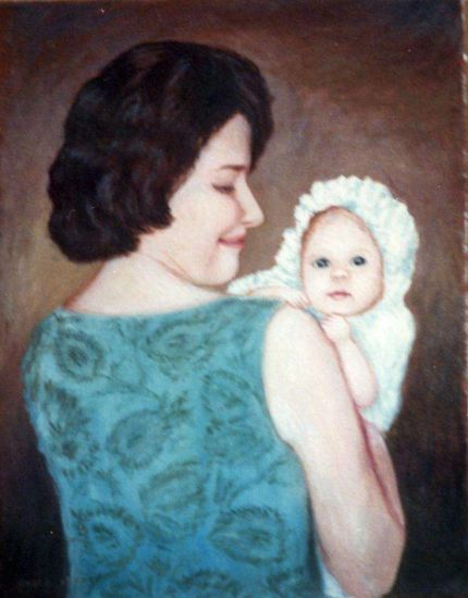 Portrait of Joan and Linda - Oil Painting by Grace Leonard