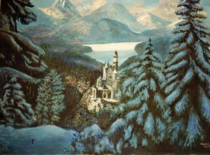 Neuschwanstein Castle - An Oil Painting by Grace Leonard