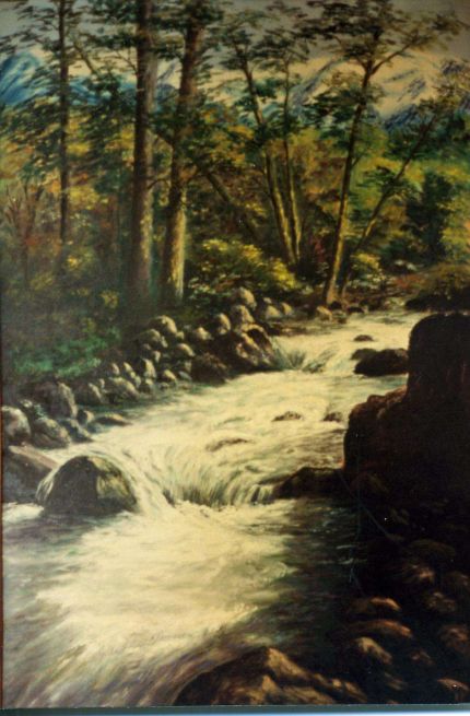 Mountain River -  An Oil Painting by Grace Leonard