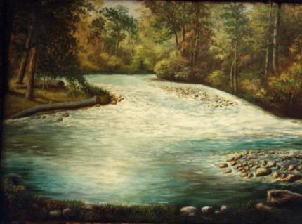 Wyoming River - An Oil Painting by Grace Leonard