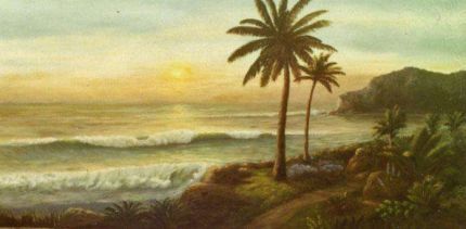 South Seas Palms - An Oil Painting by Grace Leonard