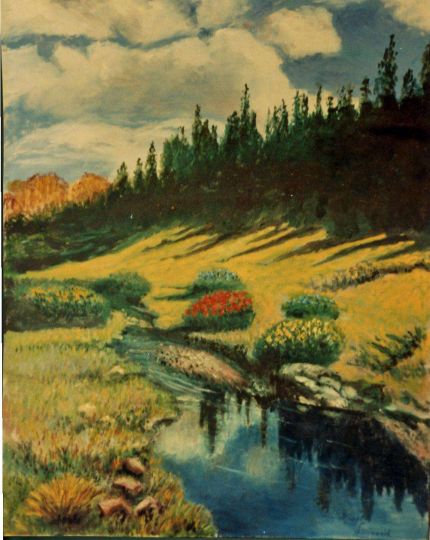 Mountain Pool - Oil Painting by Grace Leonard