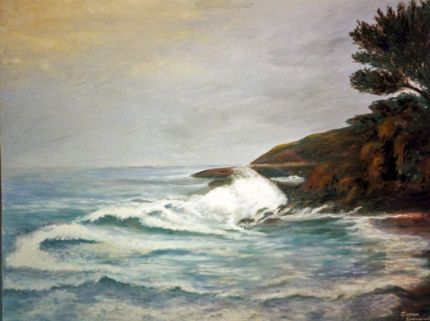 Ocean Breakers - Oil Painting by Grace Leonard