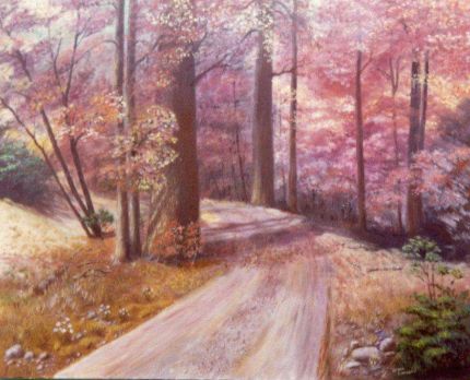 Road Through Woods - Oil Painting by Grace Leonard