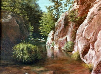 Oak Creek Canyon 002 - An Oil Painting by Grace Leonard