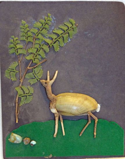 Deer of Shell  A collage by Grace Leonard
