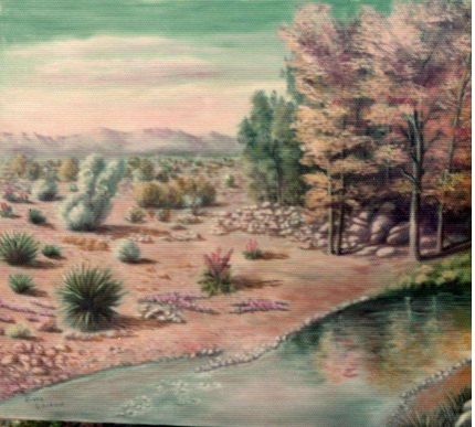 Desert Stream - An oil Painting by Grace Leonard