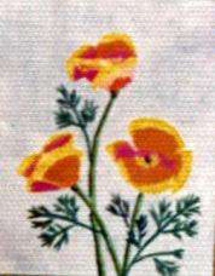 Flowers 007 -  A cloth Collage by Grace Leonard