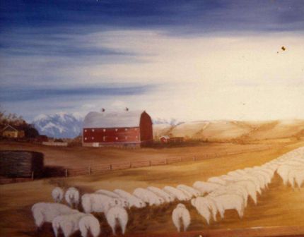 Sheep Ranch - An Oil Painting by Grace Leonard