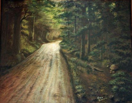 Road Through Dark Woods - An Oil Painting by Grace Leonard