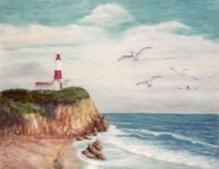The Lighthouse - An Oil Painting by Grace Leonard