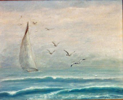 Sails in the Fog - An Oil Painting by Grace Leonard